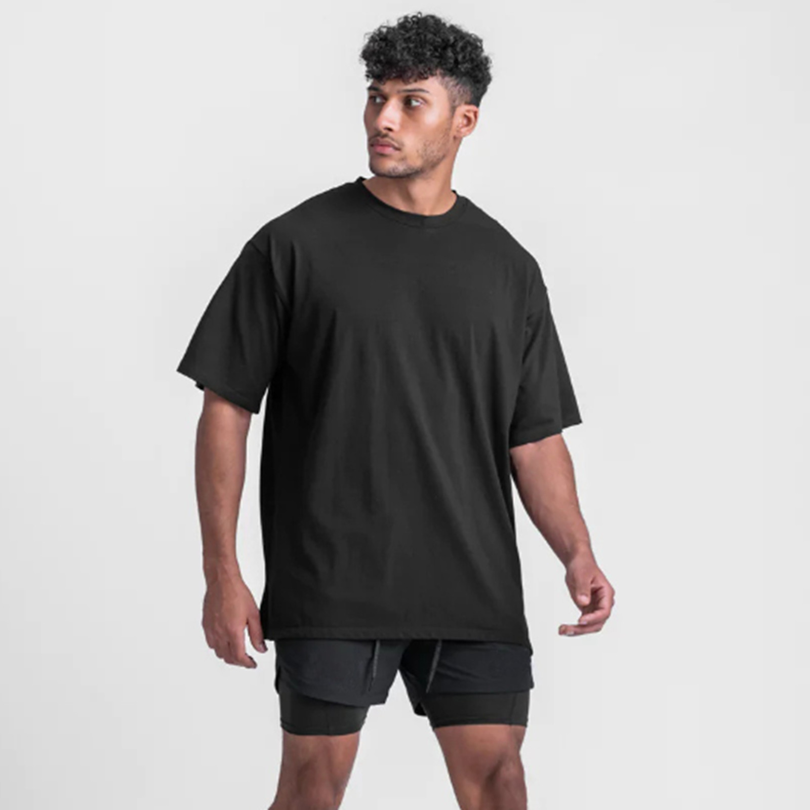 thumbnail image 2 of Camiseta deportiva holgada para hombre: mangas cortas abiertas, estilo informal, adecuada para el día a día/casa, tallas S-XXL, fácil de combinar con pantalones, 2 of 4